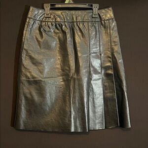 DKNY leather A-Line Skirt